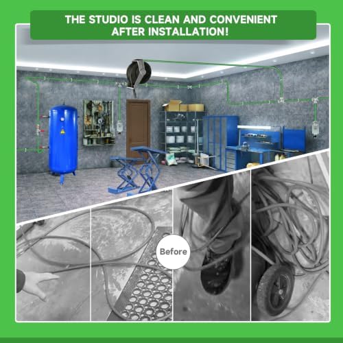 3/4"×100ft Shop Air Line Kit for Garage, Hdpe-Aluminum Rapid Air System Includes Right Angle Fittings and Tee Fittings, Compressed Air Piping System Leak Proof&Easy to Install-Green - Image 6
