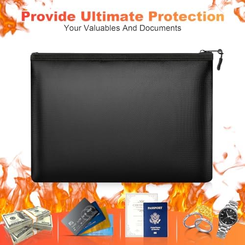 Fireproof Money Document Bag with Waterproof Zipper, 13.5" x 10" - Image 5