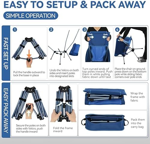 MARCHWAY Lightweight High Back Folding Camping Chair with Head Support - Image 6