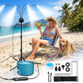 5.3FT Standing Misters for Outside Patio,Portable Misting Cooling System with 12L Bucket,Booster Pump,26.5FT Water Line & 6 Brass Nozzles,Adjustable Height Water Mister for Patio, BBQ, Pool by MQHUAYU