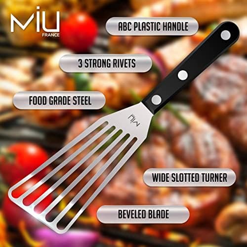 MIU Fish Spatula, Set of 2, Bundle, Size 11 and 13 inch, Stainless Steel, Flexible, Polished Metal, Plastic Handle, Slotted Turner, Corrosion Resistant, Dishwaser Safe - Image 6