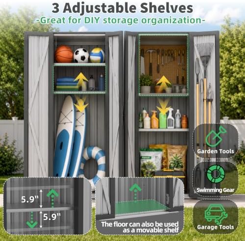 AECOJOY Outdoor Storage Cabinet Waterproof, 70" Vertical Tall with Base - Image 3