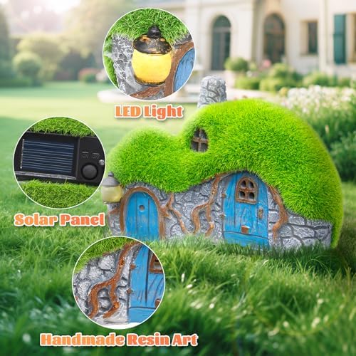 Solar Garden Outdoor Fairy House Statue 10.05-In Lawn Yard Porch Ornament - Image 5