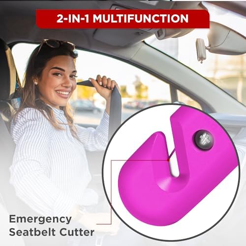 Swiss Safe Car Safety Hammer Window Breaker Tool with Seatbelt Cutter - Image 3