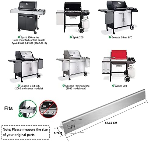 Uniflasy 22.5" 7537 7536 Flavorizer Bars for Weber Spirit 300, E310, E320, Genesis Silver B C, Genesis Silver Gold B C, Platinum B C, Spirit 700 Weber 900, Stainless Steel Heat Plates for Weber 7536 - Image 6