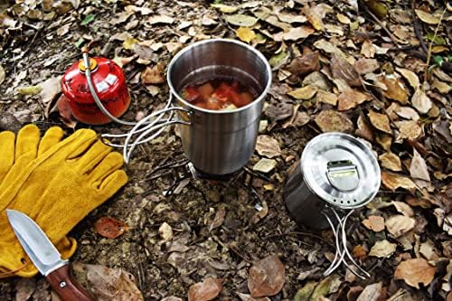 Camping Cups and Mugs Pot 2Pcs -304 Food Grade Stainless Steel - Outdoor Cookware Set with Vented Lid -33oz Big+24oz Small for Backpacking Picnic Hiking - Image 4
