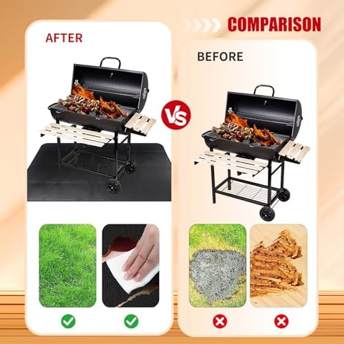 60 x 40 inch Firepit Mat for Outdoor Grill, Fireproof Mats for Under Reusable Oil-Proof Waterproof Grill Mats Repalce BBQ Pad for Deck Patio Grass Fire Pit Accessories for Outside - Image 4