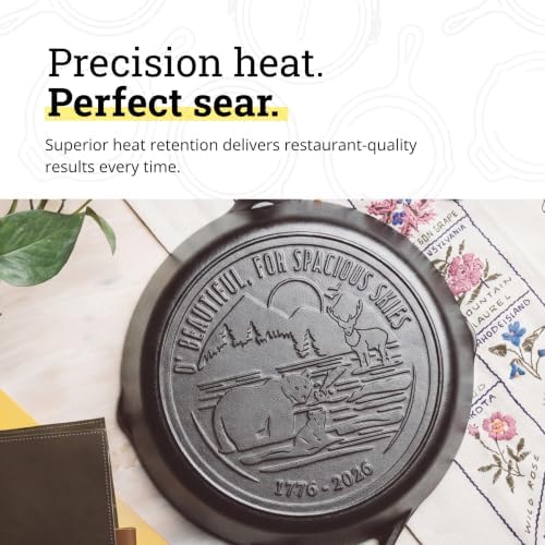 Lodge Pre-Seasoned Cast Iron Skillet, 12 Inches, Spacious Skies - Image 4