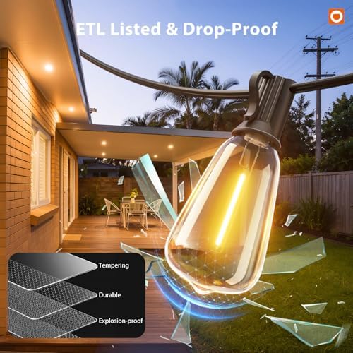 addlon 196(49FT*4) Outdoor String Lights with APP LED Edison Waterproof - Image 4