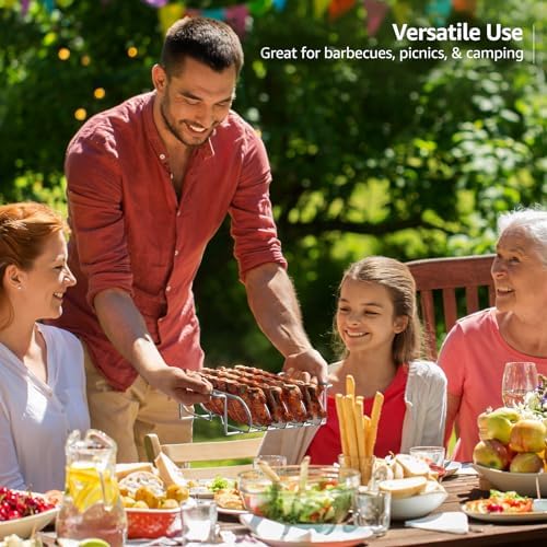 Sorbus Rib Rack for Smoking, Grill Roasting Stand (11", Stainless Steel) - Image 6