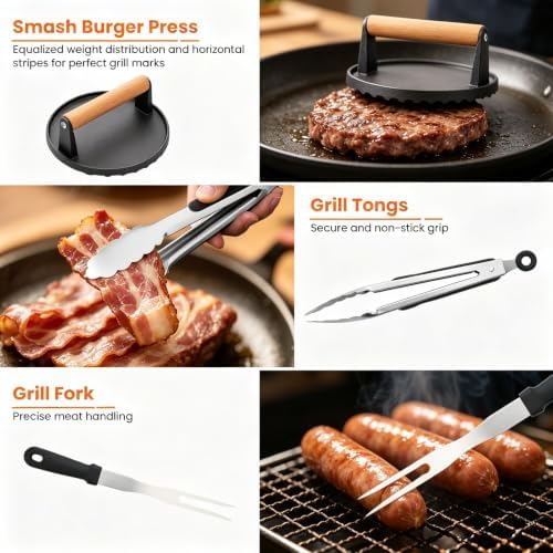 32pcs Griddle Accessories Kit for Blackstone, Flat Top Grill Accessories Set for Camp Chef, Grill Spatula Set with Enlarged Spatulas, Professional Hibachi Tools Gifts for Outdoor BBQ Teppanyaki - Image 5