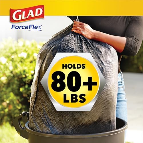 Glad Large 30 Gallon Trash Bags, Pine-Sol Heavy Duty Garbage Bags, Forceflex with Drawstring, 25 Count (Packaging May Vary) - Image 6