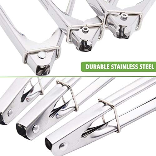 HINMAY 7-Inch Mini Tongs with Silicone Tips, Set of 3 (Black White Gray) - Image 6