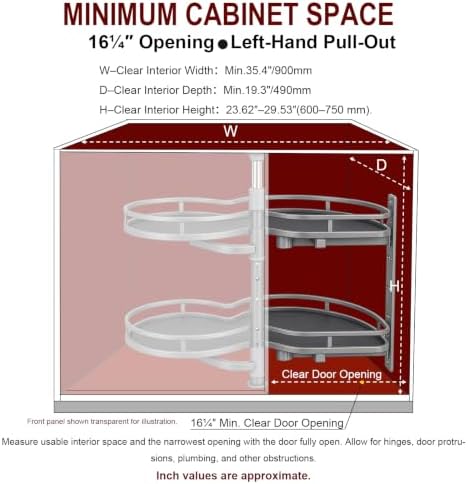 Blind Corner Cabinet Pull Out Organizer,Height-Adjustable 2-Tier Shelves - Image 3
