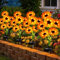 Solar Sunflower Lights Outdoor Garden Decor, 4 Pack Solar Flowers Lights with 24 Sunflowers, Waterproof Fall Decor Stake Decorative Light Auto ON/Off for Garden Yard Patio, Gift for Women by stadeco