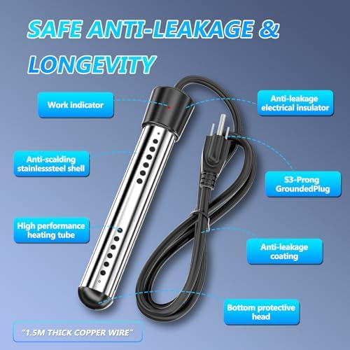 BSEED Portable Shower for Camping with Immersion Water Heater, 6000mAh Rechargeable Camping Shower with Intelligent LED Display, Outdoor Shower for Hiking, Travel, Pets & Car Washing, Wartering Plants - Image 5
