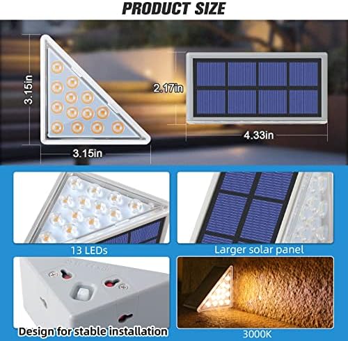 NIORSUN Outdoor Step Light,24 Pack Warm White Solar Stair Lights Outdoor Waterproof IP67 Auto On Off,Solar Lights for Steps,Stair,Patio,Yard,Porch,Front Door,Sidewalk,Deck Decor - Image 5