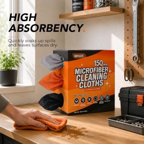 UNIMADE Microfiber Cleaning Cloth, 150 Pack Microfiber Towels for Cars - Image 2