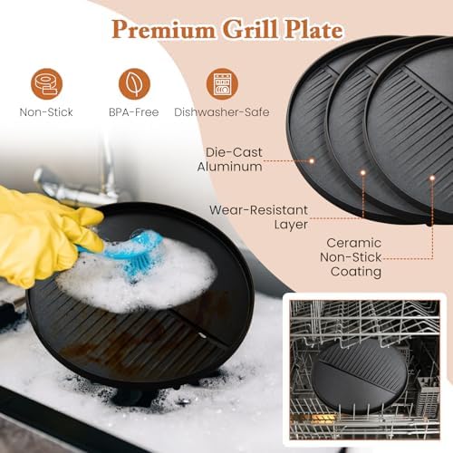 1200W Electric Grill Outdoor, Portable Removable Stand BBQ Grill - Image 6