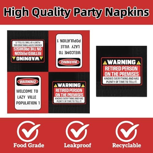 40pcs Retirement Party Supplies Black Red Retirement Warming Plates and Napkins for Men and Women Retirement party, Suitable for 20 Guests - Image 4