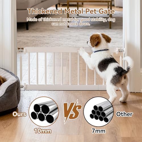 Short Dog Gate,18"-45" Adjustable Extra Wide Metal Short Dog Gate to Step Over, 18" Tall Small Pet Gate with 3 Extension Kits - Image 3