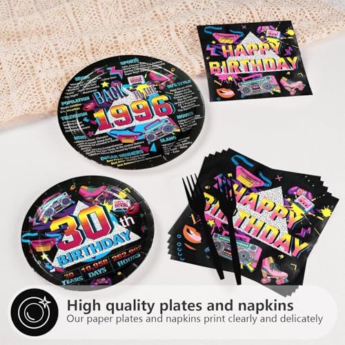 96Pcs Vintage 30th Birthday Party Decorations,Serve 24 - Image 4