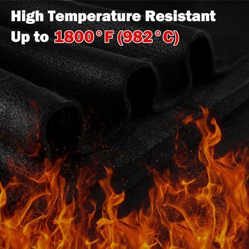 kanhiro Carbon Felt Welding Blanket Fireproof - 2 Packs 12" X 27" Heat Resistant Fabric 1800°F High Temp Insulation Pad, Brazing Heat Shield Mat for Torch, Solder Plumbers HVAC Torch Protector - Image 2