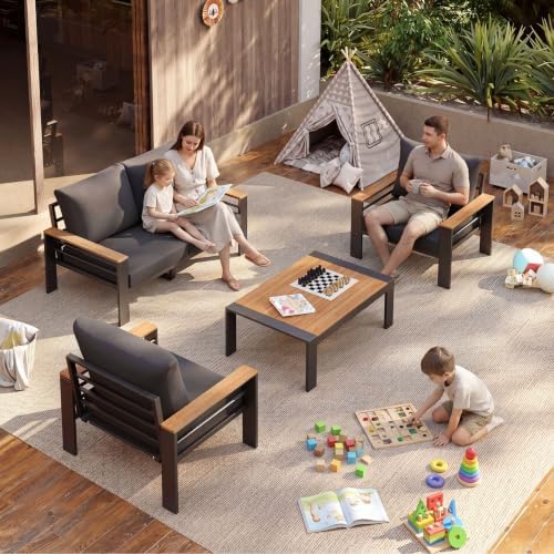 Aoxun Patio Furniture Set, Aluminum Outdoor Furniture with Oversized Seats - Image 2