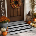 Halloween Door Mat 24"x35" Black and White Outdoor Rugs Fall Front Door Rug by OJIA