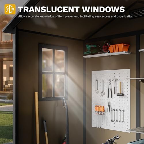 DWVO 6x4ft Outdoor Storage Shed Plastic with Floor and Lockable Door - Image 2