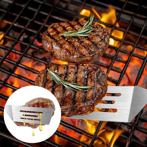 Stainless Steel Spatula Set, Metal Spatula for Cast Iron Skillet, Metal Spatulas for Kitchen Use with Wooden Handle, Ideal for Frying Steak, Pancake, Cookie, Burger, Brownie or Desserts - Image 5
