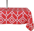 LUSHVIDA Moroccan Outdoor Tablecloth with Umbrella Hole, 60x102 Inch Red by LUSHVIDA