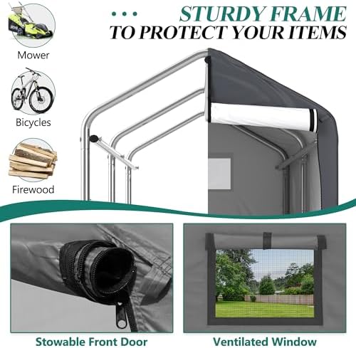 GARTOO 6 x 3ft Outdoor Cycle Storage Shelter - Image 4