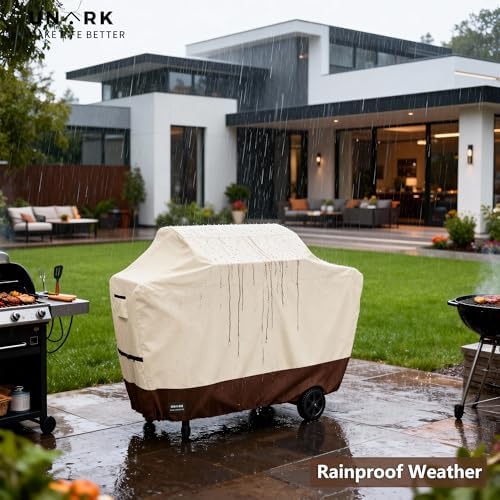 Grill Cover for Outdoor Grill 48 Inch for Weber Grill Covers Heavy Duty Waterproof BBQ Covers for Outside 48 Inch Weber Spirit 2 Grill Cover 48" L x 18" W x 42" H (Beige and Brown) - Image 6