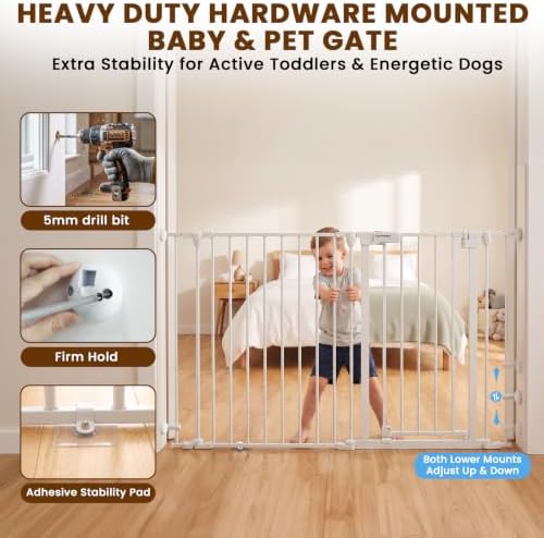 Mumeasy 150" Extra Wide Baby Gate, Play Yard Long Dog Gate for Doorways - Image 4