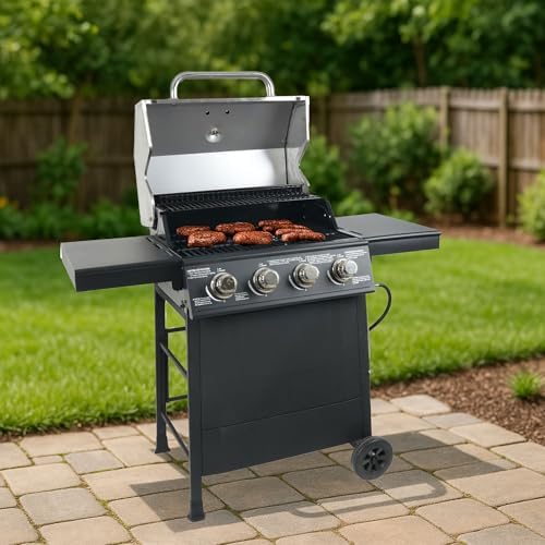 Grill Boss 4-Burner Propane Gas Grill, 40,000 BTU, Stainless Lid, Black - Image 4