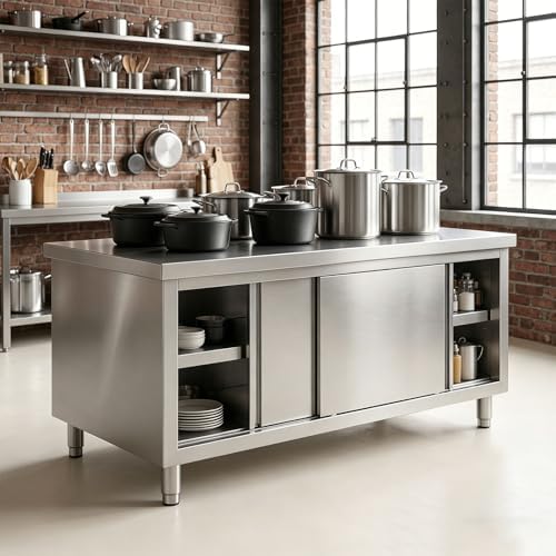 Stainless Steel 40×19×32 in Commercial Prep Work Table by Unknown