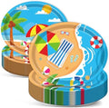 Qyeahkj 50 PCS Beach Oval Paper Plates Large 11” Disposable Pool Party Decorations Summer Platters Tableware Supplies Favor for Summer Hawaiian Luau Party Tableware Set by Qyeahkj