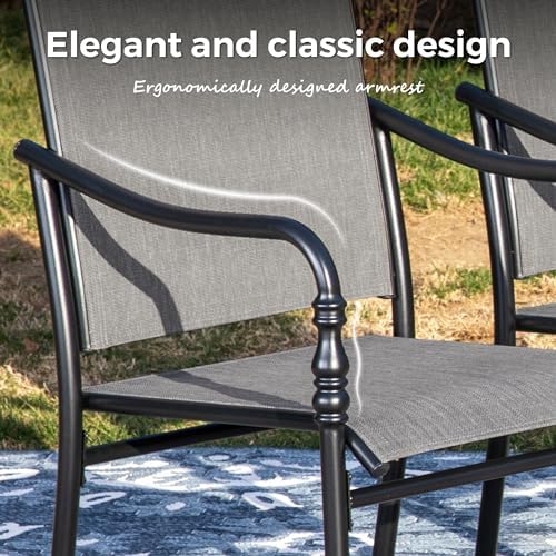 MIXPATIO 9pc Patio Dining Set, 83" Rectangular Table, Textilene Chairs - Image 2