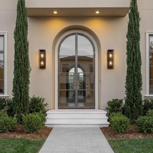 mirrea 24" Modern Outdoor Porch Wall Light, Oil Rubbed Bronze, 2 Pack - Image 6