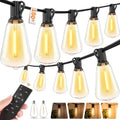 Hotsonic Remote Control Outdoor String Lights Waterproof, 100FT LED Outside Lights with Shatterproof Bulbs, Dimmable Hanging Light 3 Modes for Patio Porch Garden pergola Yard House Bistro Party decors by Hotsonic