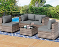 Shintenchi 5 Piece Outdoor Patio Furniture Set with Brown PE Rattan, Gray by Shintenchi%7CFurnitureMadeforRealLife
