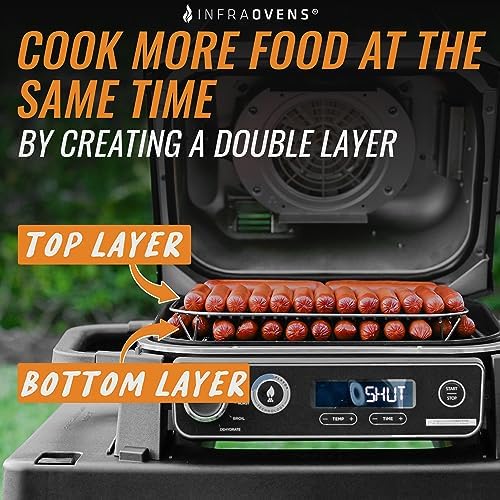 Stainless Steel Rack for Ninja Woodfire Outdoor Grill Pro XL, Pro Connect XL, OG850 OG951 Wood Fire Electric Master Grill Air Fryer Accessories, Dishwasher Safe, by INFRAOVENS - Image 2