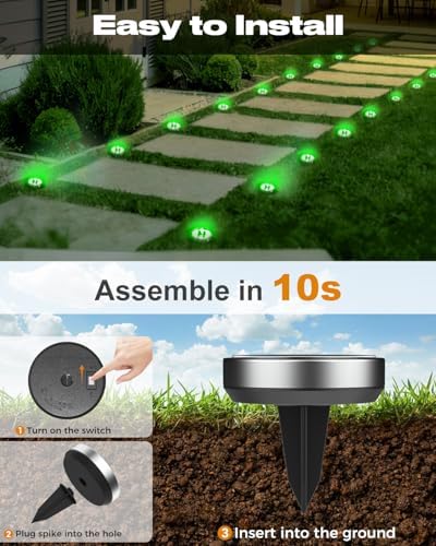 btfarm 16 Pack Solar Lights Outdoor Waterproof, 8 LED Solar Ground Lights - Image 4