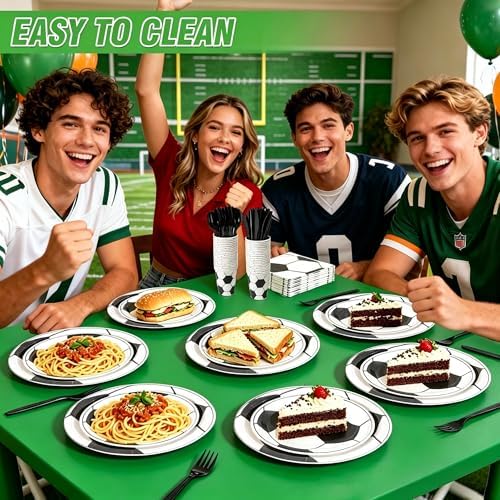 400 Pcs Disposable Soccer Party Tableware Set for 50 Guests - Image 5