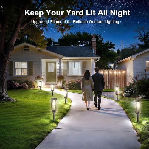 JEJOT Solar Pathway Lights Outdoor Waterproof, 12 Pack Solar Walkway Lights - Image 2