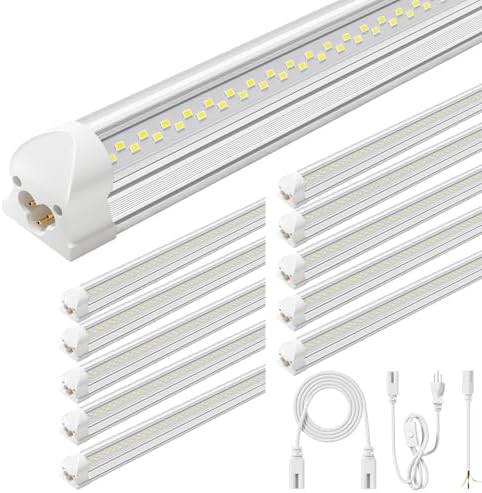 ELEKICO Super Bright 50w 7200lm 5000k V Shape 4ft Led Shop Lights for Workshop 4ft, 4' Linkable 4 Foot Led Shop Lights with Plug in Power Cable On/Off Switch for Garage Basement Warehouse by ELEKICO