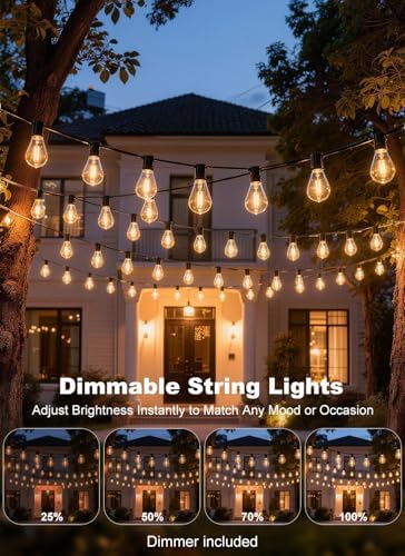 100FT Outdoor String Lights Waterproof, 36+1 Shatterproof S11 LED Bulbs, Extra Long Patio Lights for Outside, Bistro Cafe Decor, Backyard Garden Hanging Lights, Outside Fence Light String - Image 4