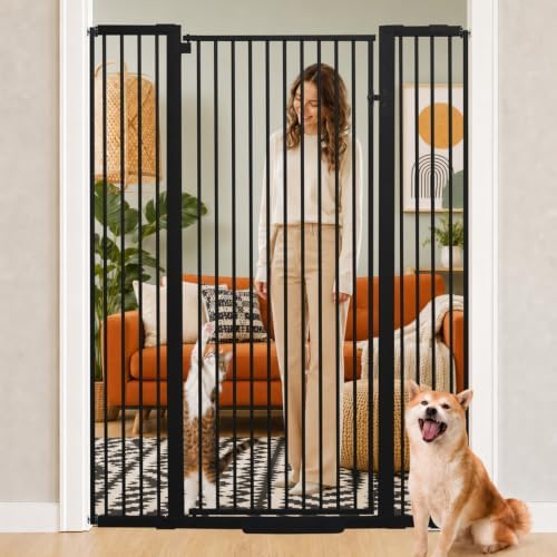 YZHDUXIU Extra Tall Cat Gate,Extra Wide Adjustable Gate(Black 55''T*48 ''W) by Yzhduxiu
