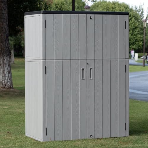 Mrosaa Outdoor Storage Shed Waterproof,Resin Storage Sheds Outdoor with Floor,Outdoor Storage Cabinet for Garage Storage, Pool Storage, Bike, Garden (57Cu.ft) by Mrosaa